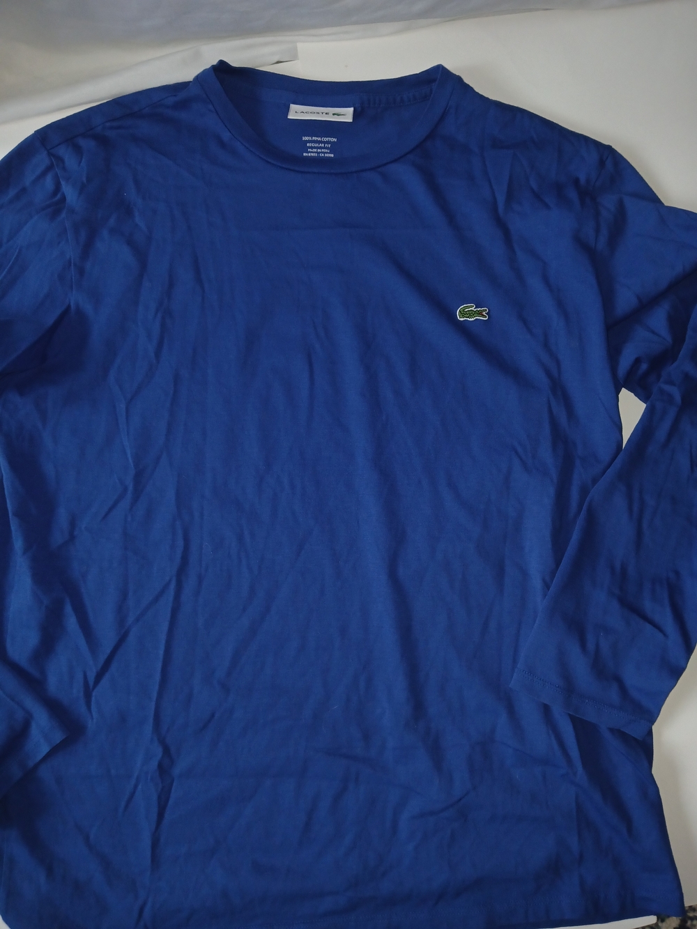Lacoste Blue Pima Cotton Jersey Crew Neck Regular Fit Logo T-Shirt Men’s L D0398
